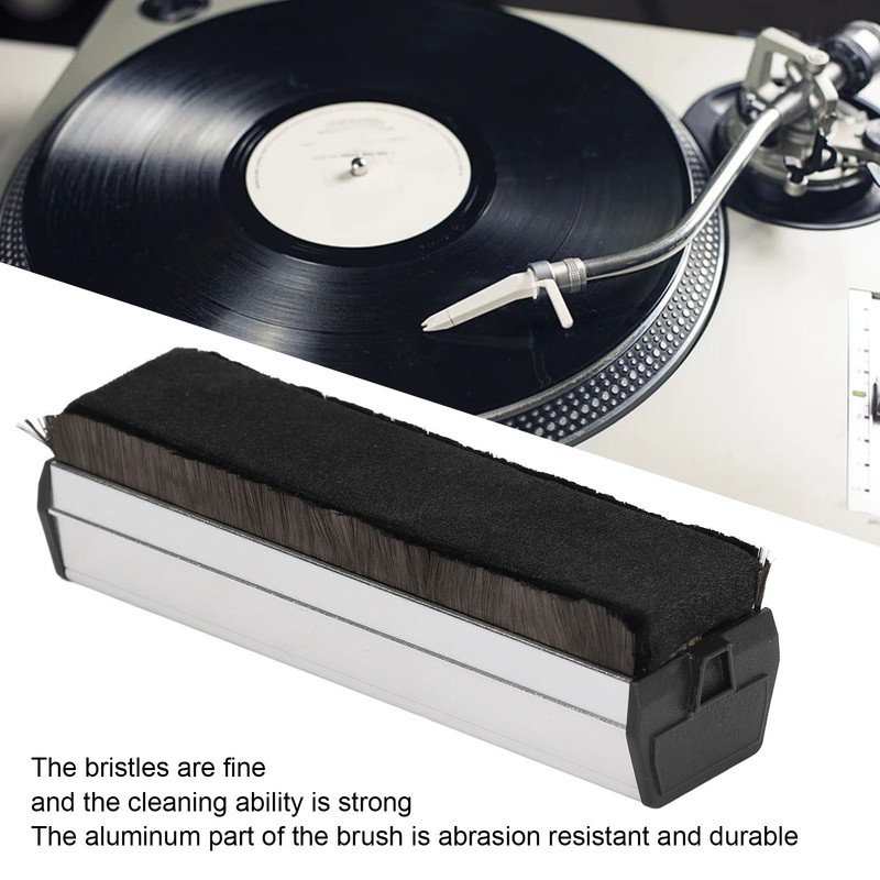 Vinyl Record Brush Aluminum Alloy Anti Static Fine Bristles Audio