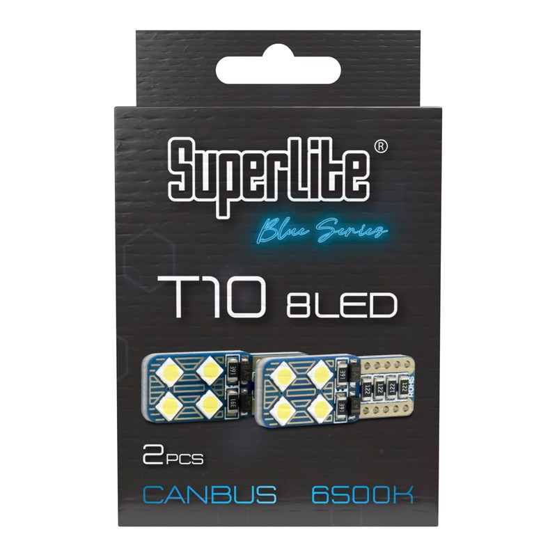 Superlite Set of 2 T10 Bulbs with 8 Leds from