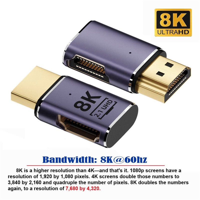 cablecc Adaptador de extensión HDMI macho a HDMI 2.1 hembra,
