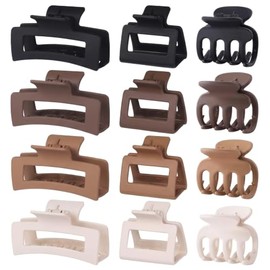 Juego De 12 Piezas Pinzas Para El Cabello, Pinzas Para Cabello Con 3 Formas Y 4 Colores, Fijado Firmemente, Para Peinados Diarios Y Especiale, Accesor