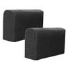 OHPHCALL 2Pcs Elastic Sofa Armrest Cover Black Soft Protector Towels