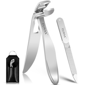 Nail Clippers for Men Thick Nails, Large Angled Toenail Clippers for Seniors Thick Toenails, Mess Free No Splash Fingernail Clippers with Catcher, Ultra Sharp Nail Cutter with Wide Jaw Opening