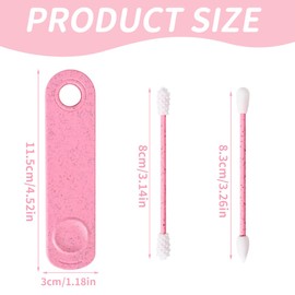HQRKOTM 4 Pieces Reusable Cotton Buds for Ear Cleaning, Washable Double Sided Spiral for Ear Cleaning and Makeup, a