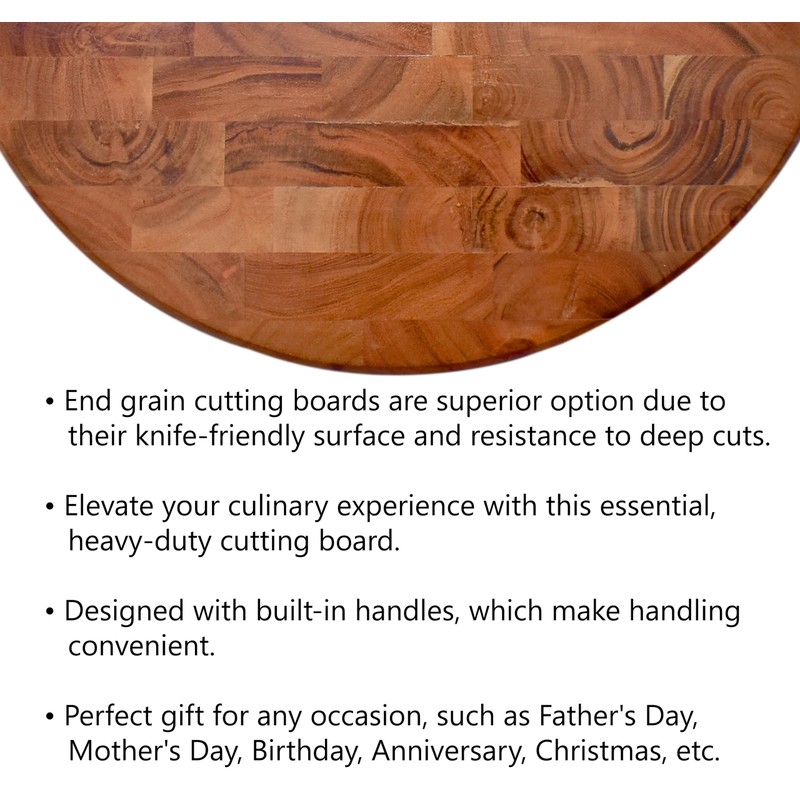 Bold & Divine Acacia Wood End Grain Cutting Board, Rectangular,