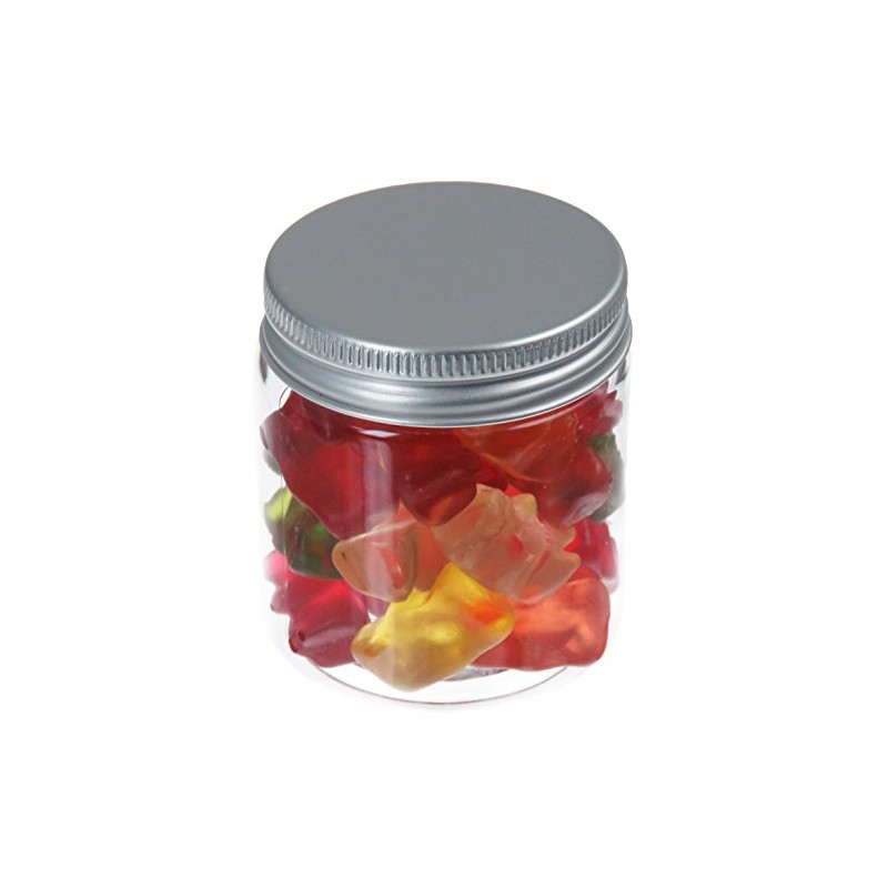 Pohli 75 ml PET Jars Transparent with Aluminium Lid, Pack