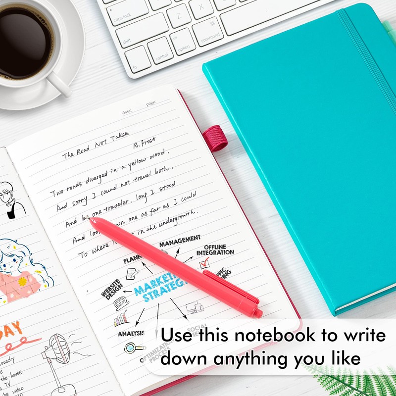 feela Hardcover Notebook For Work, Classic Ruled Lined Journal Set