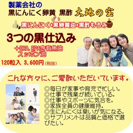 黒 にんにく卵黄 黒酢 120粒 初回限定 大地の宝 国産 無臭 熟成 黒酢にんにく すっぽん ニンニク サプリ
