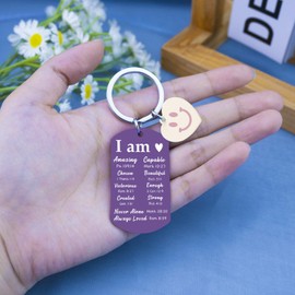 Christine Gifts For Women Religious Gifts Christian Inspirational Encouragement Gift For Women Best Friend Mom Bible Verse Keychain Motivational Cheer Up Gift Keychains Accessories Llaveros Cristianos