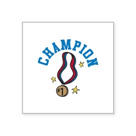 CafePress Champion Medal Sticker Square Bumper Sticker Car Decal