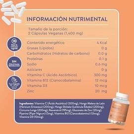 Suplemento con Vitamina C, Zinc y Vitamina D3 para Sistema Inmune - Moods