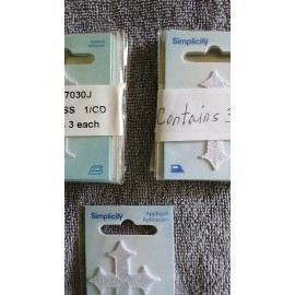 Simplicity New Gift Simplicity Applique Iron Patch White Mini Cross 1/CD Qty 3 Each 6pc