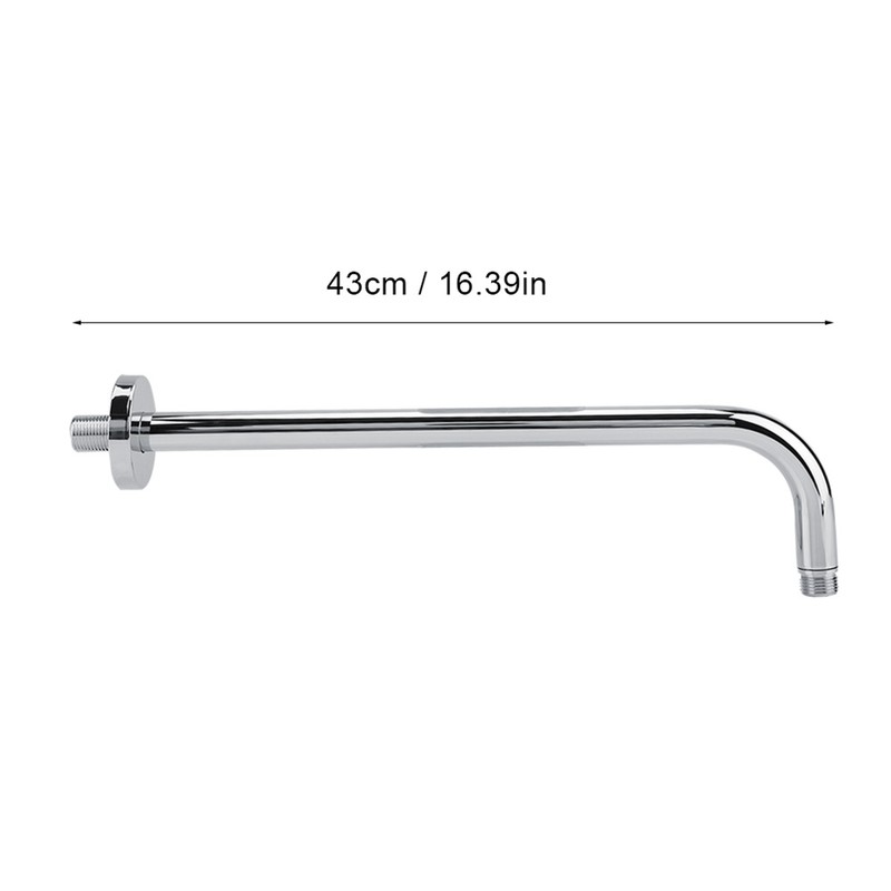 Extra Long Stainless Steel Shower Rain Head Arm Replacement Flange