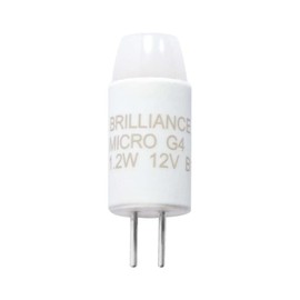 Brilliance Micro G4 Bi-Pin Low Voltage 12V LED Landscape Lighting Replacement Lamp Bulb, 1.2 Watt, 3000K, Dimmable 100 Lumens, Replaces 10W Halogen