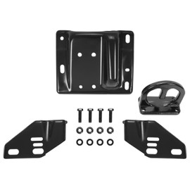 HECASA Front Bumper Bracket Compatible with 2003-2018 Dodge Ram 1500 2500 3500 Replacement for 68196253AB CH1066140 Tow Hook Bracket Steel Powder Coated Black