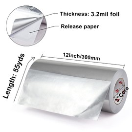 BOMEI PACK Aluminum Foil Tape,Heavy Duty Metal Duct Tape,High Temperature Silver Tape,Perfect for Sealing & Patching,HVAC,Air Ducts,Insulation and Metal Repair (12 Inch x 55 Yards)
