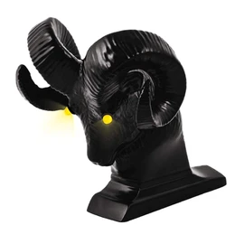 GG Grand General 48047 Matte Black Powder Coated Ram's Head Hood Ornament with Amber LED Eyes