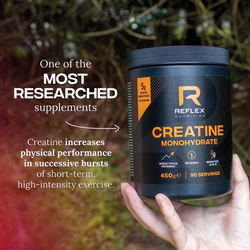 Reflex Nutrition Creatine Monohydrate, 100 Percent Creatine Monohydrate, 450g