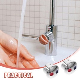 HOMSFOU 10pcs Hot and Cold Signs Button Hot Cold Water Label Hot and Cold Water Markers Water Temperature Indicators for Kitchen Faucet Handle Replacement Buttons