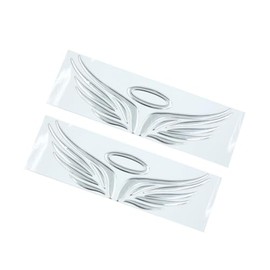 Motoforti 2pcs Silver Tone Angel Wings Pattern Auto Car Sticker 3D Reflective Decal Long-Lasting
