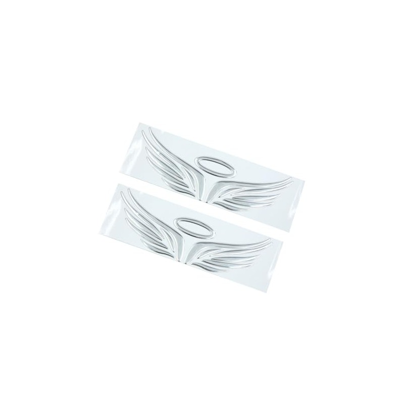 Motoforti 2pcs Silver Tone Angel Wings Pattern Auto Car Sticker