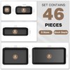 A-LUGEI【𝟰𝟲𝗣𝗖𝗦 & 5 Size】Tool Box Organizer Tray Divider Set, 【Black】