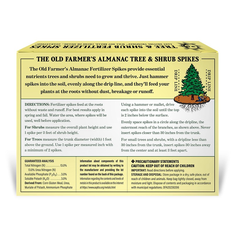 The Old Farmer's Almanac Tree & Shrub Fertilizer Spikes (Box