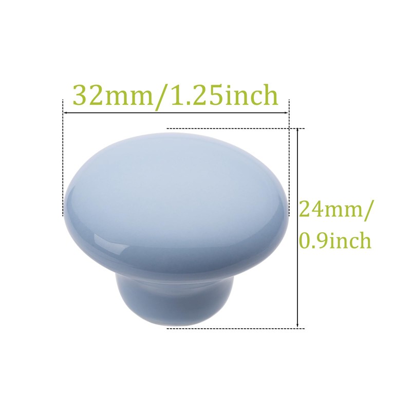 6Pcs Furniture Ceramic Knobs Round Ceramic Cupboard Drawer Knobs Ceramic