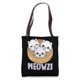 Meowzi Dumpling Cat Cute Dim Sum Kawaii Cats Baozi Tote Bag