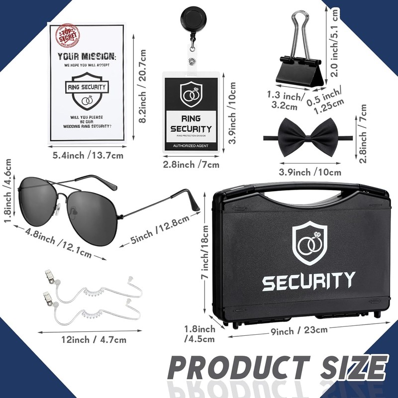 Mepase 7 Pcs Ring Wedding Bearer Security Set Include Ring