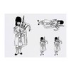 4 x 'Traditional Bagpipe Player' Temporary Tattoos - Water Resistant,