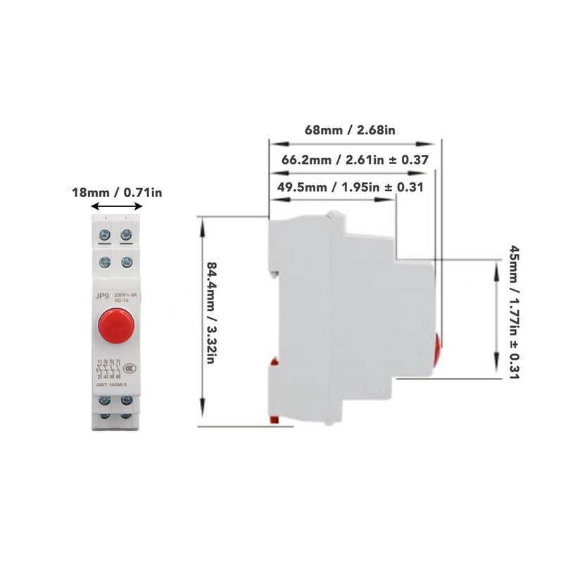 2NO 2NC Push Button Switch, JP9 Push Button Switch, AC