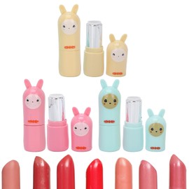 6 Tubos de Lápiz Labial Vacíos, Kit de Tubo de Lápiz Labial con Forma de Animal, Contenedor Portátil de Bálsamo Labial con Tapa Higiénica Limpia, Fácil de Llevar en la