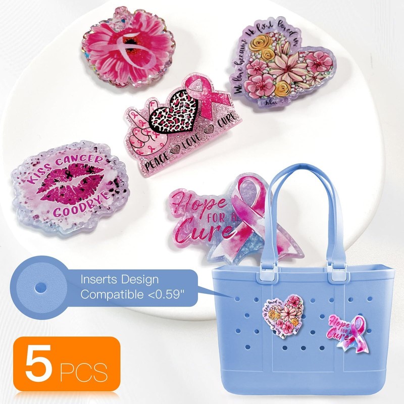 Yudisho 5 Pcs Bling Bag Charms,Cute Acrylic Charms for Bogg