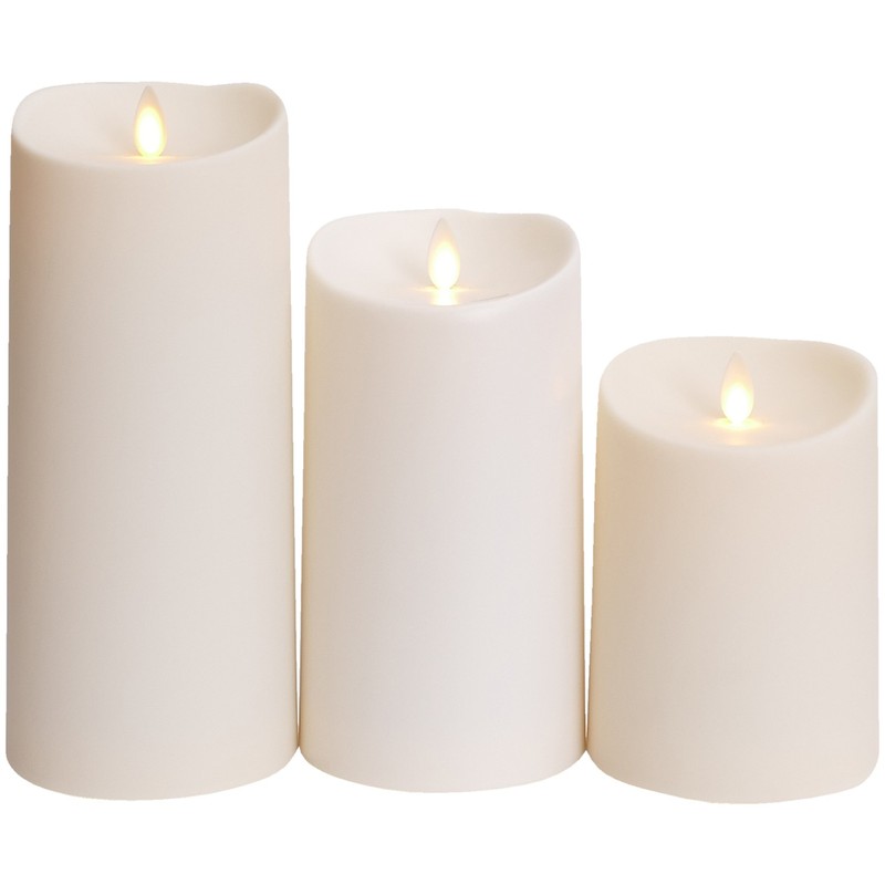 Luminara Outdoor Flameless Candle: Plastic Finish, Unscented Moving Flame Candle