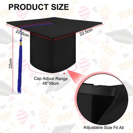 AUYAO Bachelor Hat 2025 Graduation Hat Unisex Graduation Cap Adjustable Graduation Cap Graduate Hat Gift for Graduation Bachelor Degree Exam College Doctor Degree Student, Black Master Hat