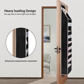 Univivi 6-Shelf Door Hanging Organizer Baby Door Storage Wall Mount Storage with 3 Small PVC Pockets and 5 Large Pockets for Baby Stuff, Toiletries and Sundries
