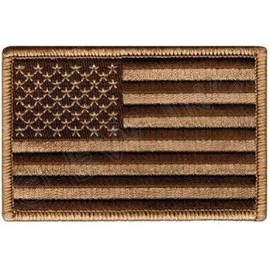Lakeshore Trade AMERICAN FLAG PATCH - US DESERT TAN SUBDUED SHOULDER USA embroidered iron-on