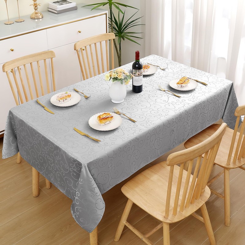 Homaxy Table Cloth Rectangular 140x300 cm, Washable Polyester Jacquard Tablecloth,