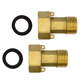 VARIOSAN Water Meter Fitting 12616, 3/4 Inch Female x 1/2 Inch External Thread, Pack of 2, Brass