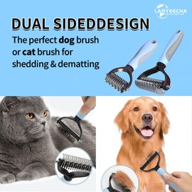 Self Cleaning Slicker Brush for Cats & Dogs, 2 Sided Deshedding Grooming Cat Brush, Dog Brush for Shedding, Deshedding Brush, Hair Brush Puppy Brush for Haired Dogs, Pet Supplies Accessories