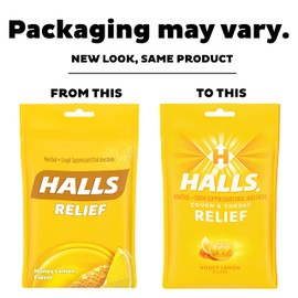 HALLS Relief Honey Lemon Cough Drops, Economy Pack, 6 Packs of 80 Drops (480 Total Drops)