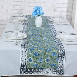 Ridhi Asparagus Green Tablerunners 100% Cotton Decorative Table Cover for Home, Kitchen, Dining, Cocktail Party Parties Family Dinners Wedding Thanksgiving/Christmas