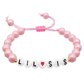 Azusa Sun Pink Little Sister Bracelet Letter Beads Adjustable Braided Bracelet Y2K Friendship Birthday Party Jewelry Gifts