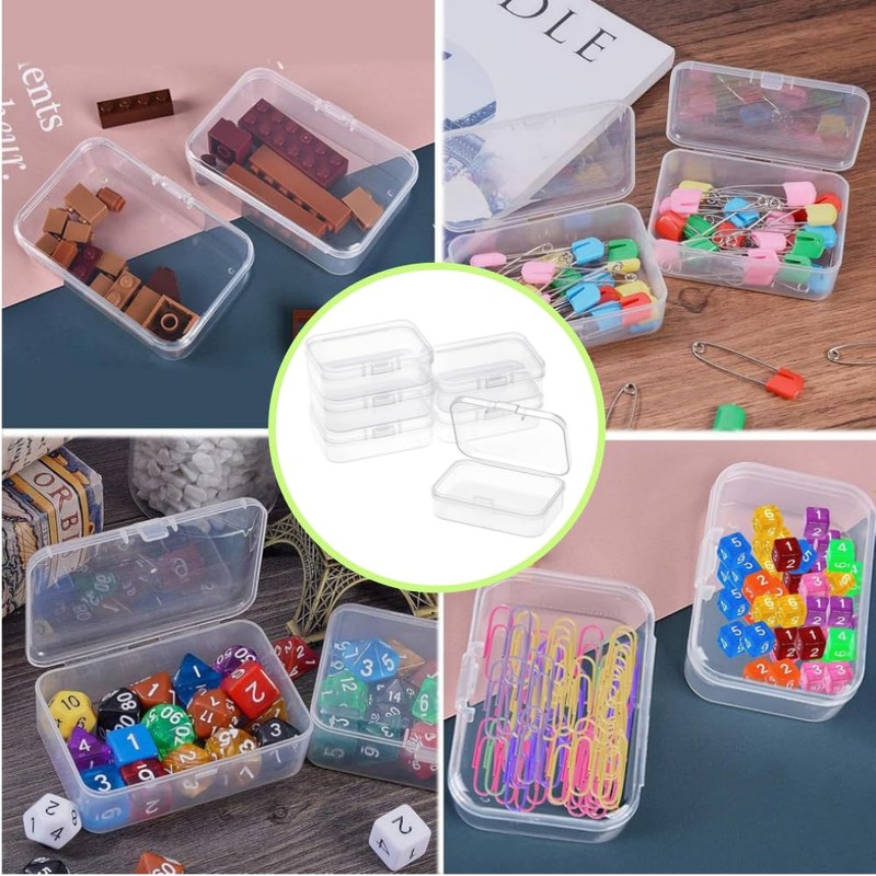 12 Pack Clear PP Organizer Storage Containers,Rectangular Mini Clear Storage