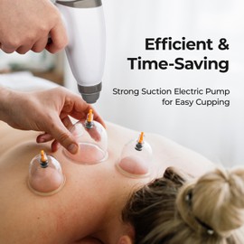 Scienlodic 12pcs Cupping Set,Electric Cupping Therapy Set with Pump,Professional Vacuum Cupping Suction Cups Portable One-Key Start, Body Massage Pain Relif for Home, Salon Use