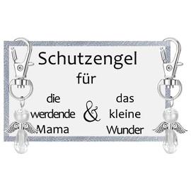 HENGBIRD Guardian Angel Keyring, Mum to Be Gift, Baby Shower Gift, Lucky Charm Gifts for Expectant Mothers and Small Wonders (8.8 x 5.2 cm, As Shown