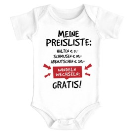 MoonWorks® Baby Bodysuit with Saying Funny My Price List Organic Cotton Boys & Girls White 3-6 Months, Price List White