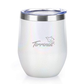 Stemless Insulated Wine Tumbler with Lid, 12oz Single Stainless Steel Double Walled Metal Reusable Wine & Champagne Tumbler for Camping, Travel and Outdoor, Rainbow