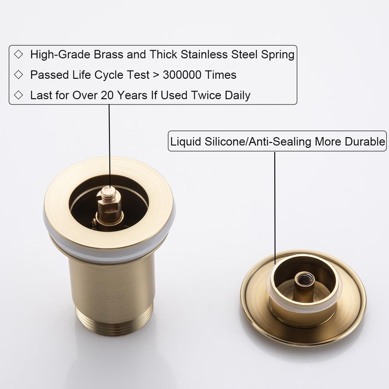 RANDOM Brushed Gold Brass Bottle P Trap Kit with Overflow.RD83888BG-L-S6