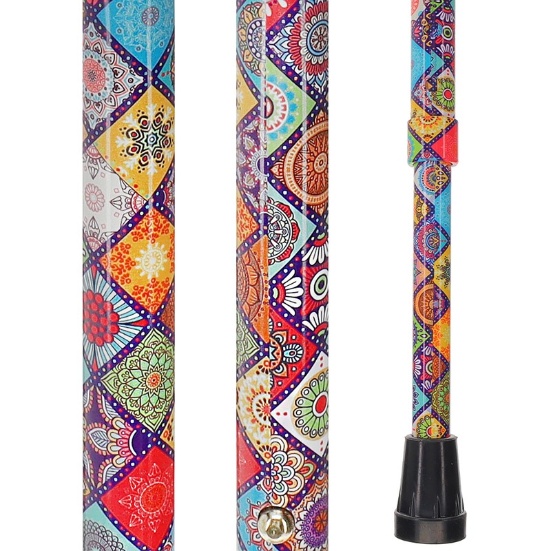 Royal RC Canes Vibrant Colorful Collage Adjustable Designer Derby Walking